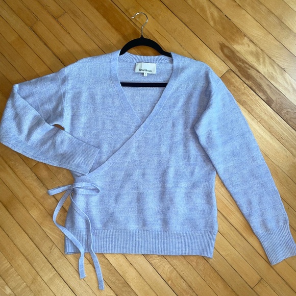 Anthropologie Sweaters - HEARTLOOM Anthropologie Malena V-Neck Wrap Sweater Side Bow Tie Coquette Ballet